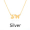 Butterfly pendant letter necklace Plateado B