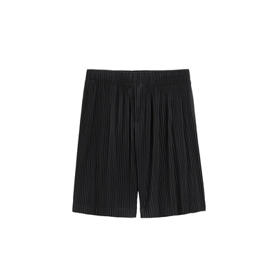 Pantalones Cortos Casuales Holgados con Cintura Elástica y Pliegues para Hombre - Image 4
