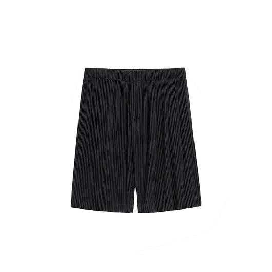 Pantalones Cortos Casuales Holgados con Cintura Elástica y Pliegues para Hombre - Image 4