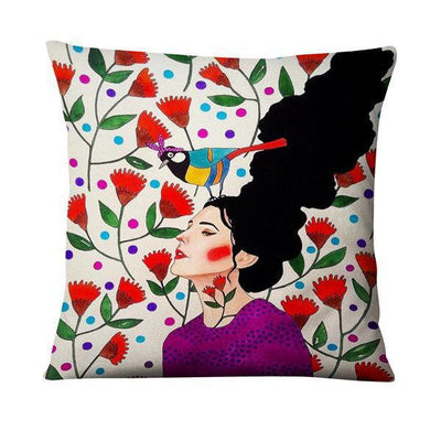 Funda de Almohada de Lino con Diseño Pintado Diario - Image 36