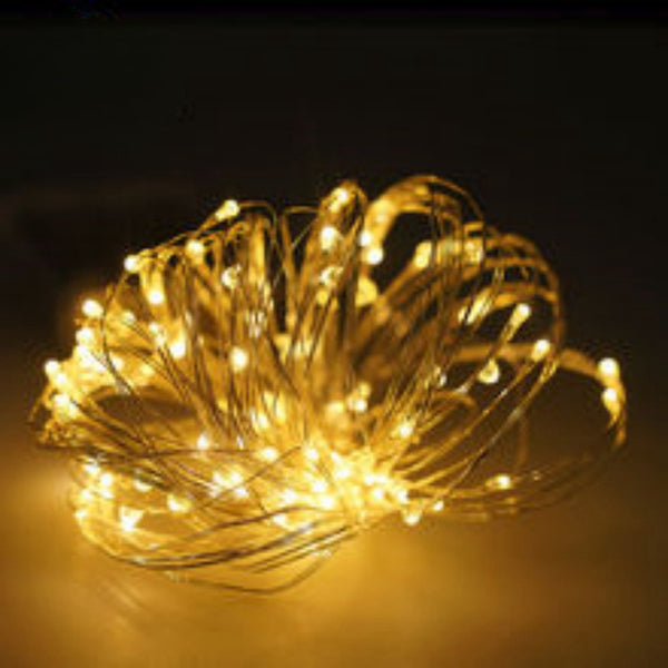 Guirnalda Luminosa de Cobre con Cuentas de Colores - Luces Decorativas para Árbol