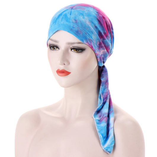 Turbante con Cola Curva y Flores - Gorro Tipo Pullover - Image 16