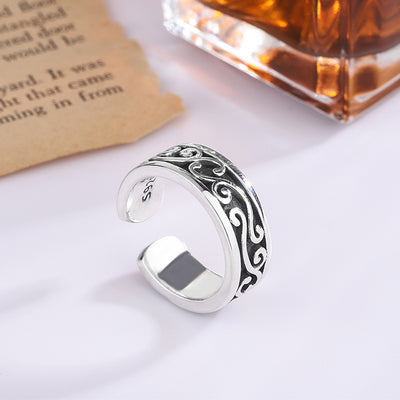 Anillo de Plata Esterlina con Diseño de Espina Retro para Hombre - Image 3