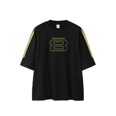 Camiseta Deportiva con Bordado Estilo Americano Oversize Manga Corta - Image 6