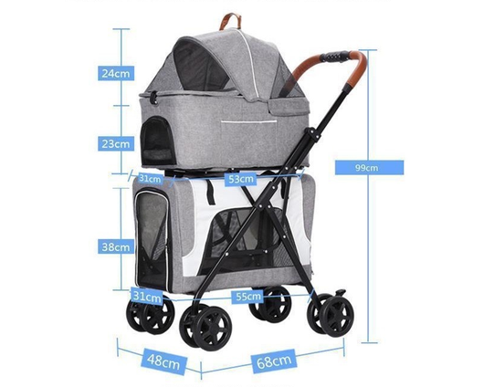 Carrito Transportador de Mascotas Doble Capa Ultraligero - Image 3