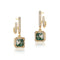 New S925 Silver Green Moss Agate Water Plant Dangles Gold-Plated 925 Silver