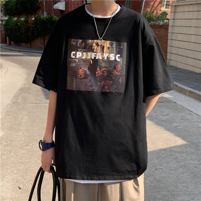 Camiseta Hombre Talla Grande Suelta Manga Media Verano - Image 10