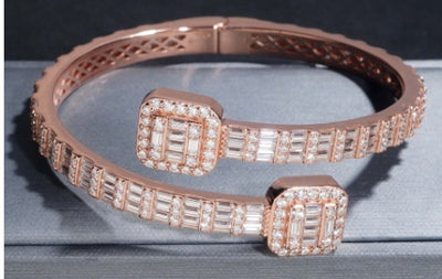 Pulsera de Plata S925 con Moissanita Cuadrada - Image 3