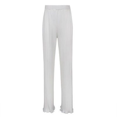 Conjunto de Pantalón Ancho Cintura Alta y Chaleco Plisado sin Mangas - Blanco - Image 15