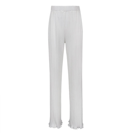 Conjunto de Pantalón Ancho Cintura Alta y Chaleco Plisado sin Mangas - Blanco - Image 15