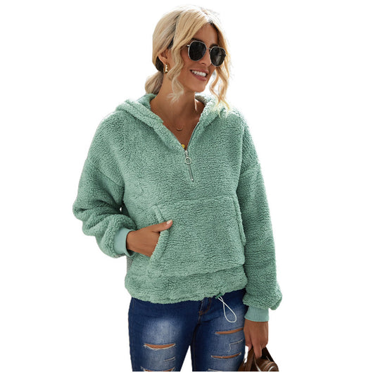 Chaqueta de Mujer Otoño Invierno Colores Sólidos con Cierre - Image 11
