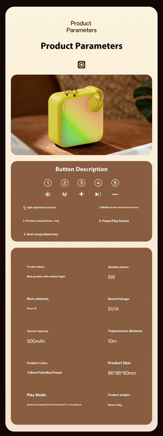 Parlante Bluetooth Inalámbrico de Escritorio con Sonido Bass Potente - Image 10