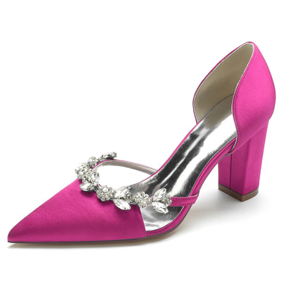 Zapatos de Tacón Cuadrado con Punta Afilada y Cristales Brillantes - Image 31