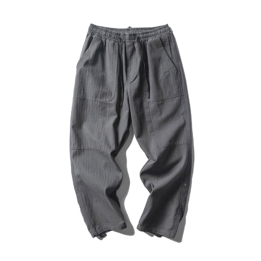 Pantalones Casuales Holgados con Detalles de Patchwork para Hombre - Image 8