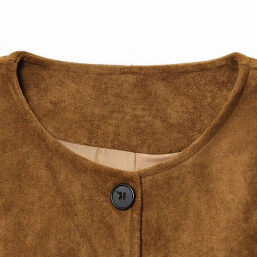 Chaqueta Abrigo Mujer Cuello Redondo Manga Larga Corte A - Image 13
