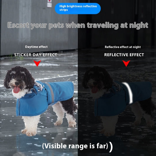 Poncho Reflectante para Perros con Diseño Cartoon y Tracción
