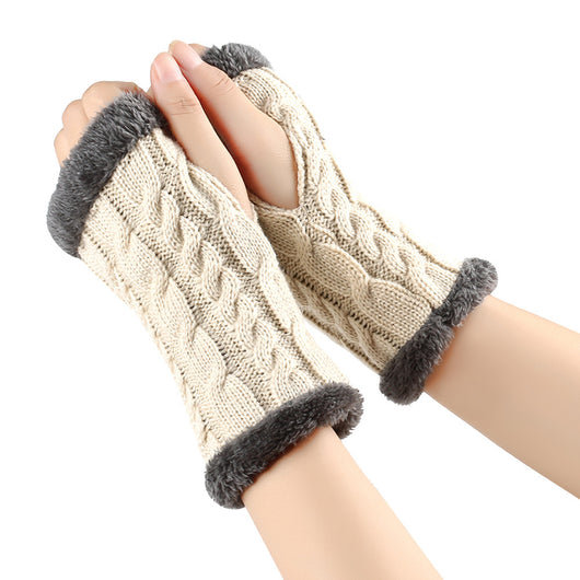 Guantes de Invierno Tejidos sin Dedos - Lana Térmica Gruesa para Mujer - Image 8