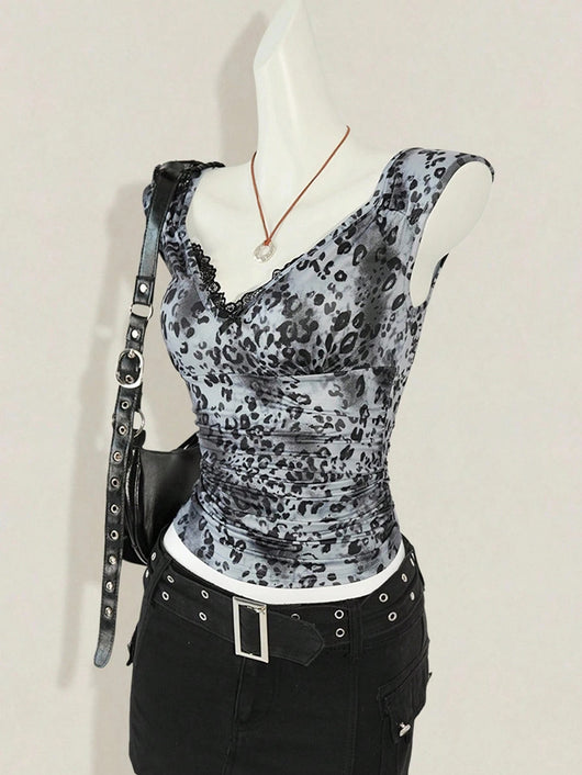 Chaleco Vintage Cuello V con Cintura de Encaje Reductor - Image 17