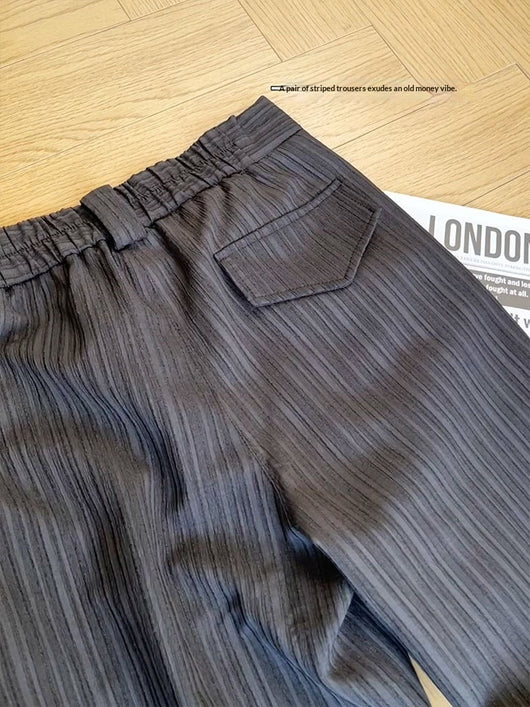 Pantalones de Vestir Rayas Hombre Pierna Recta Corte Amplio - Image 13