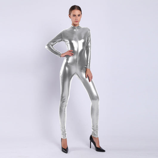 Enterizo de Cuero Sintético Brillante para Mujer - Image 29
