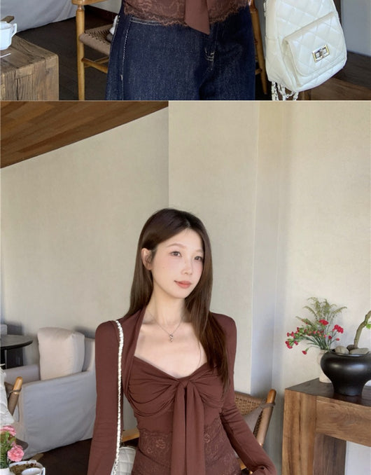Blusa Reductora de Encaje Puro con Efecto Cintura Marcada - Image 9