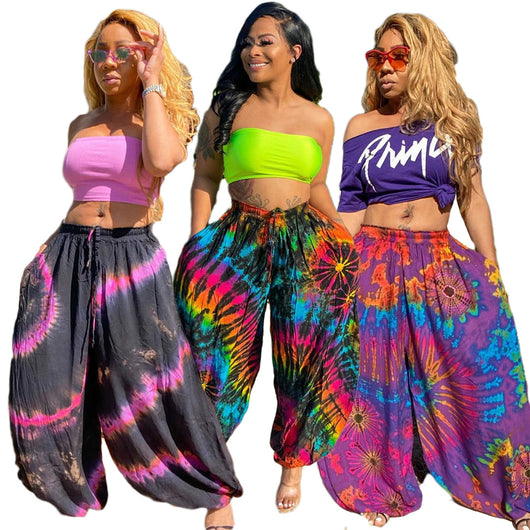 Pantalones Casuales Estampados Holgados para Mujer