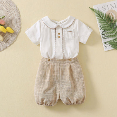 Conjunto Infantil Elegante: Camisa a Cuadros y Shorts - Image 7