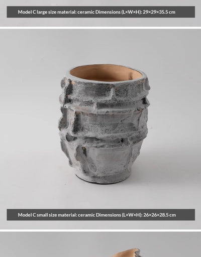 Jarrón de Cerámica Vintage Desgastado para Consola y Estantería - Image 24