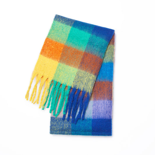 Bufanda Gruesa Cuadros Otoño Invierno - Diseño Multicolor Elegante - Image 2