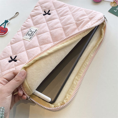 Bolsa Organizadora para Cuadernos con Bordado de Rombos y Moño - Image 11