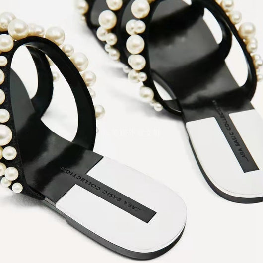 Sandalias Planas Casuales para Mujer con Perlas - Cómodas y Elegantes - Image 3