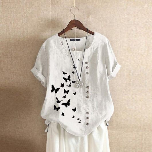 Blusa Casual de Botones con Manga Corta para Mujer - Image 7