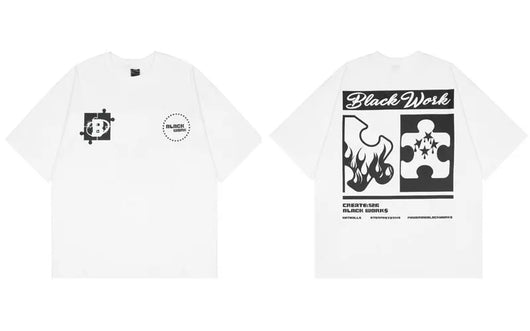 Camiseta Hip Hop Oversize con Estampado Jigsaw para Hombre - Image 12