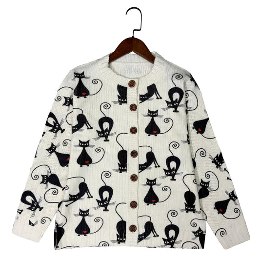 Cardigan Casual para Mujer con Detalles en Negro y Rubí