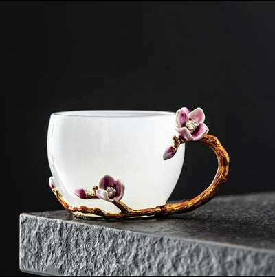 Taza de Té Jade Porcelana Blanca con Esmalte Colorido - Image 4