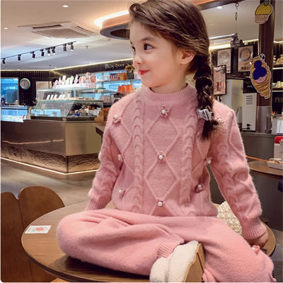 Conjunto Infantil Elegante: Suéter y Pantalón Palazzo para Niñas - Image 3
