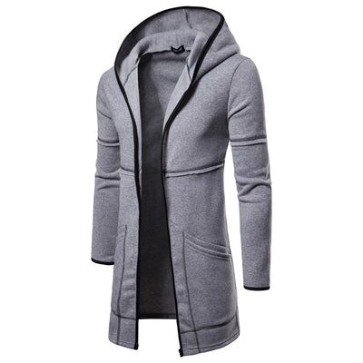 Suéter Cardigan con Capucha de Color Sólido para Hombre - Image 6