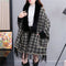 Poncho Cárdigan de Invierno con Cuello de Pelaje Sintético y Borlas - Talla Grande