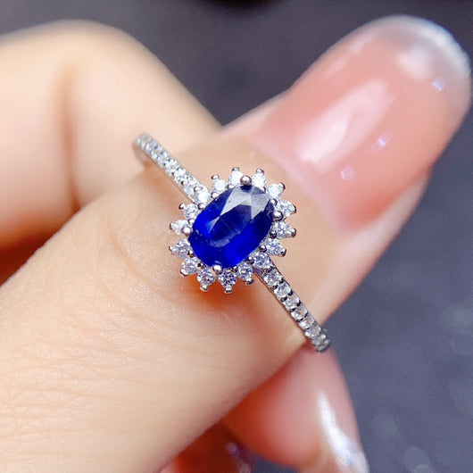 Anillo de Zafiro Natural Plata S925 para Mujer - Image 10