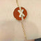 New Cross Round Bracelet Women X Shape Circle Pendant Yellow Dorado Rojo agate