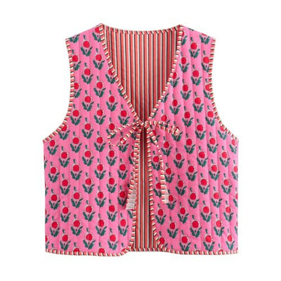 Blusa sin Mangas con Encaje Floral Delicado para Mujer - Image 5