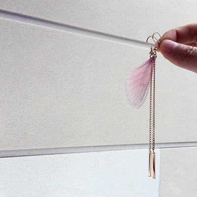 Aretes de Mariposa con Borlas de Plumas Largas - Image 8