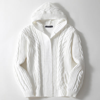 Cardigan Tejido Trenzado para Hombre - Estilo Europeo y Americano - Image 2