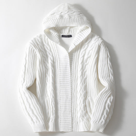 Cardigan Tejido Trenzado para Hombre - Estilo Europeo y Americano - Image 2