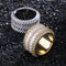 Anillo de Circonita Doble Fila Estilo Hip-hop Unisex