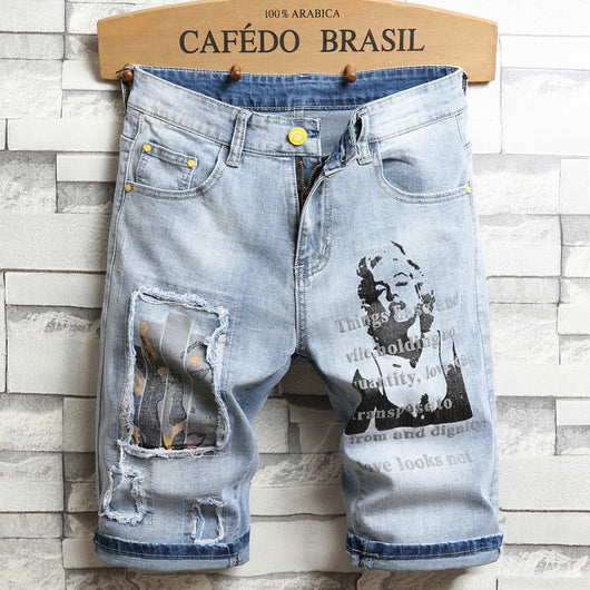 Shorts de Mezclilla Holgados con Roturas y Parches - Image 7