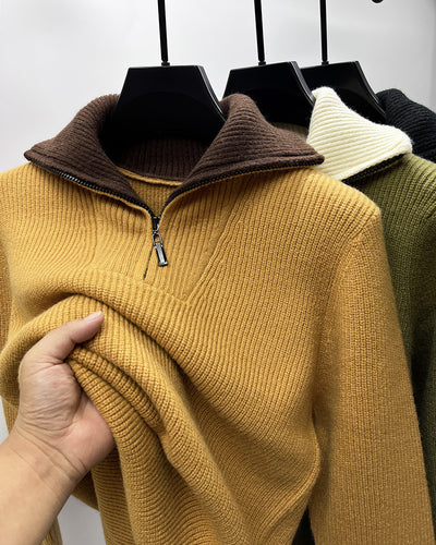 Suéter Abrigo Hombre Invierno Cuello Solapa Alto - Image 5