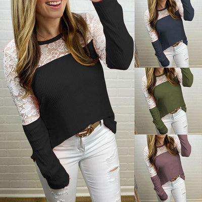 Blusa de Encaje con Puntada Waffle en Colores Sólidos - Image 7
