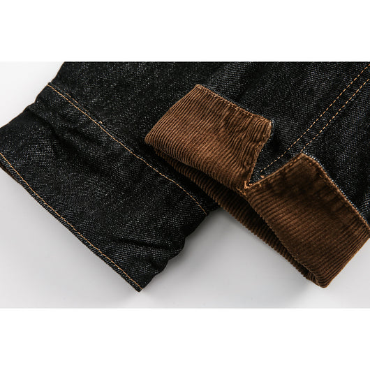 Chaqueta Denim Negra Retro Suelta para Hombre - Estilo Workwear Casual - Image 6