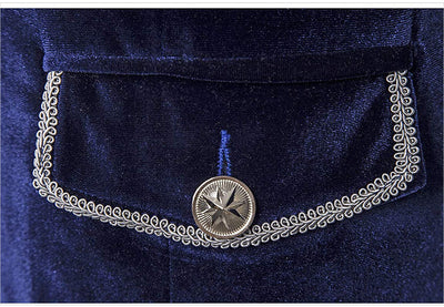 Abrigo Uniforme Steampunk Terciopelo Cuello Alto para Hombre - Image 13